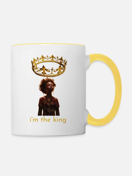 ICH BIN DER KÖNIG - Tasse zweifarbig - Weiß/Gelb