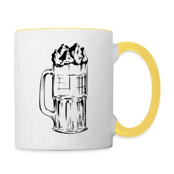 Bier - Berg - (13) - Tasse zweifarbig - Weiß/Gelb - Rechts