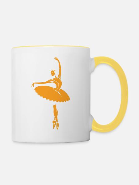 Primaballerina-Ballett - Tasse zweifarbig - Weiß/Gelb