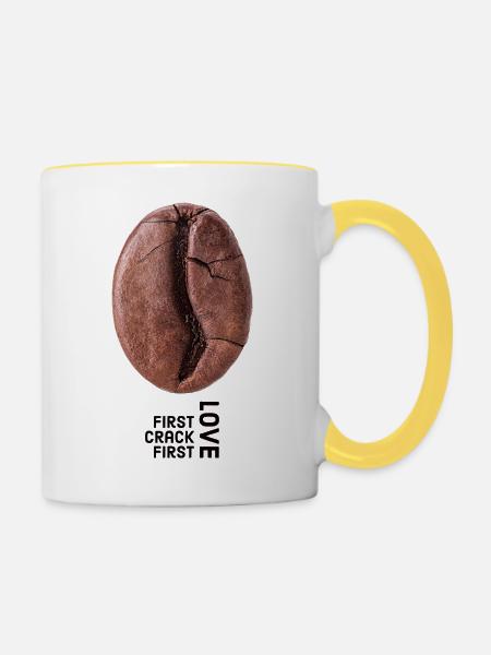 First crack first love - Tasse zweifarbig - Weiß/Gelb