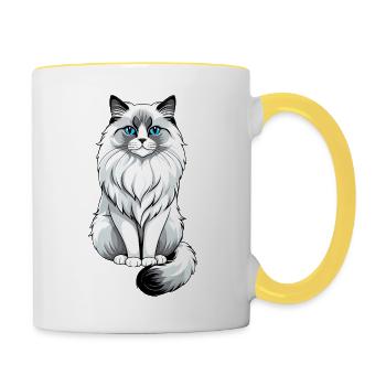 mailo cat - Tasse zweifarbig - Weiß/Gelb - Rechts