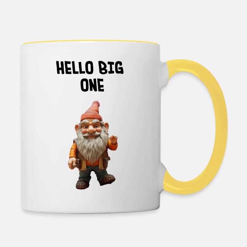 Hello big one - Tasse zweifarbig - Weiß/Gelb