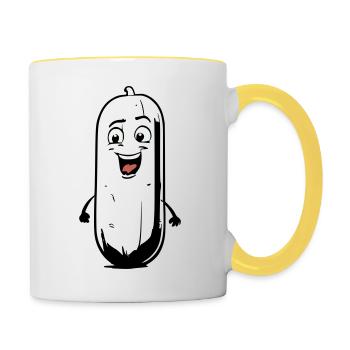 Bande dessinée Concombre - Mug contrasté - blanc/jaune - Droite