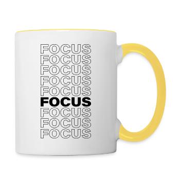 Foyer - Mug contrasté - blanc/jaune - Droite