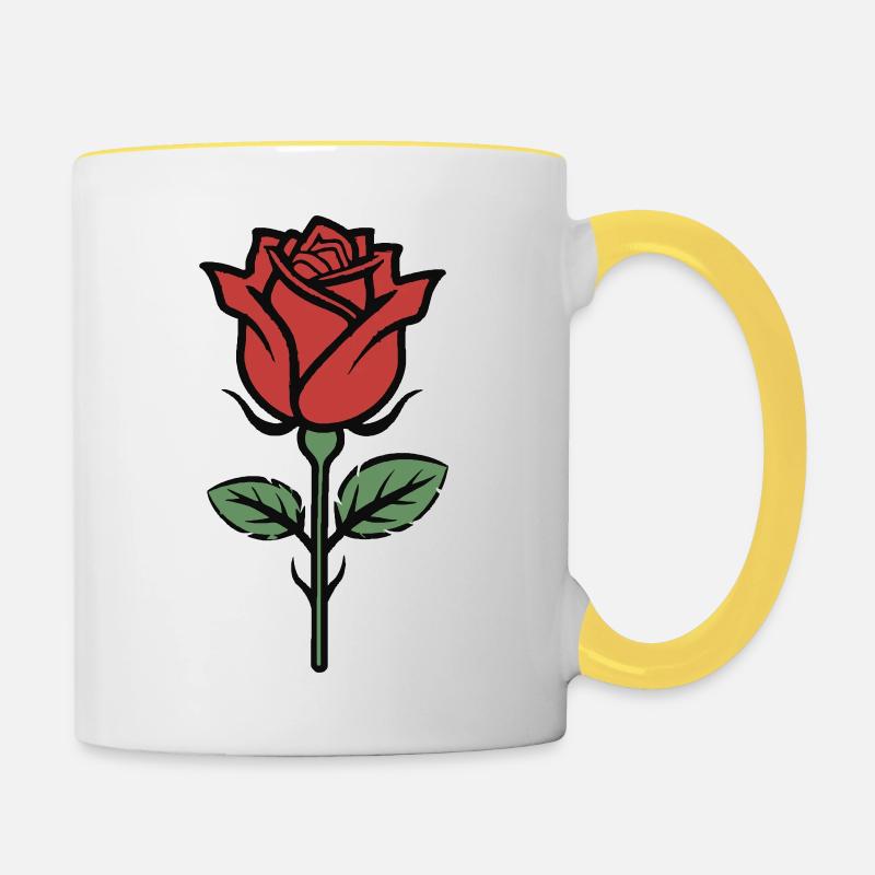 Rose - Mug contrasté - blanc/jaune