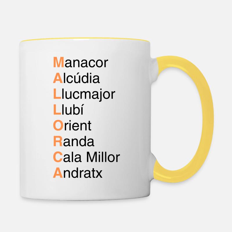 Mallorca Magic: Entdecke die Schönsten Orte der In - Tasse zweifarbig - Weiß/Gelb