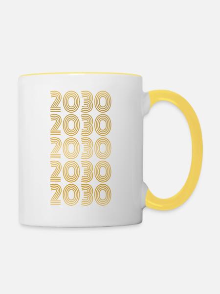 20 - Tasse zweifarbig - Weiß/Gelb