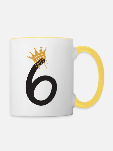 6 - Tasse zweifarbig - Weiß/Gelb