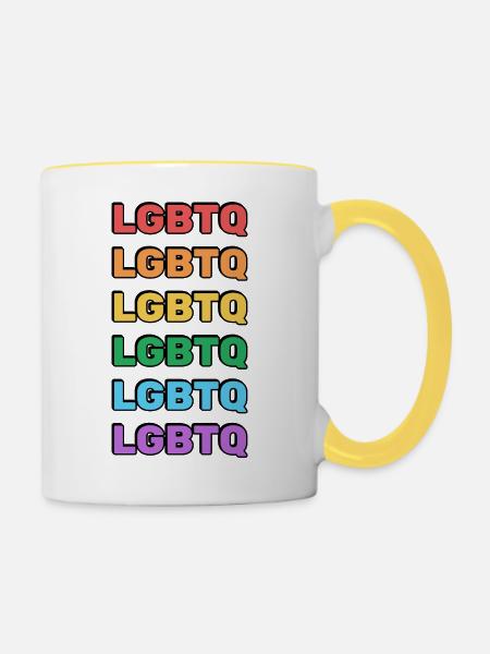 Regenbogen-LGBTQ - Tasse zweifarbig - Weiß/Gelb