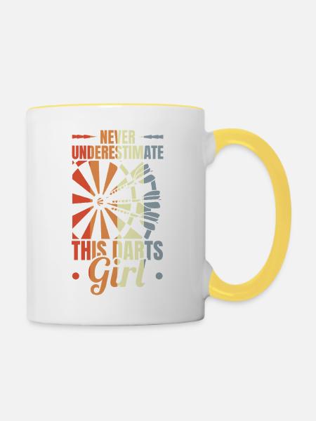 Lustiger Kickboxer - Tasse zweifarbig - Weiß/Gelb