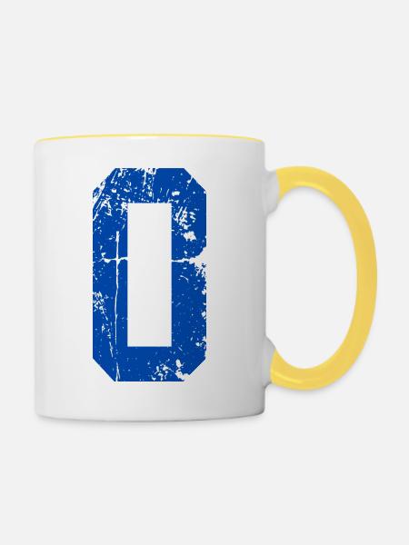 Letter o Retro Sport - Tasse zweifarbig - Weiß/Gelb