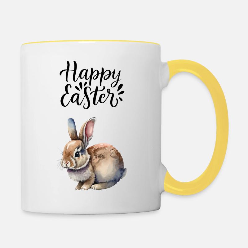 Happy Easter Bunny - Contrasting Mug - white/yellow