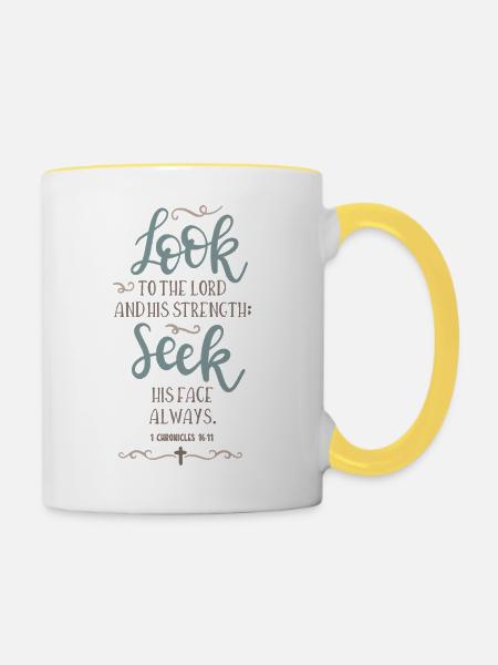 Suche seine Kraft - Tasse zweifarbig - Weiß/Gelb