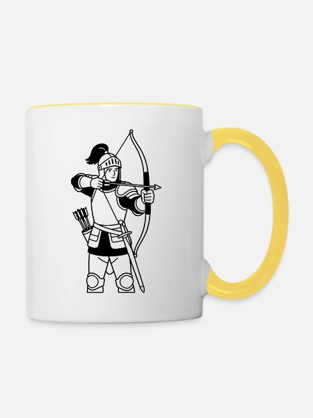 Schütze - Tasse zweifarbig - Weiß/Gelb