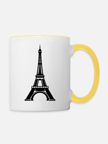 Eiffelturm - Tasse zweifarbig - Weiß/Gelb