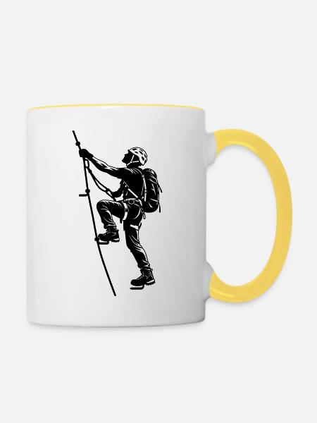 Klettersteig - Tasse zweifarbig - Weiß/Gelb