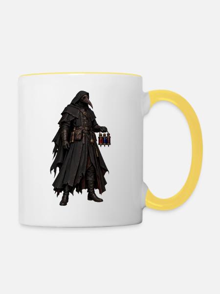 Pestdoktor Gothic Talisman - Tasse zweifarbig - Weiß/Gelb