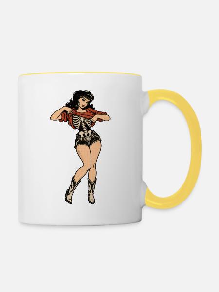 BIS AUF DIE KNOCHEN ABSTREIFEN - Tasse zweifarbig - Weiß/Gelb
