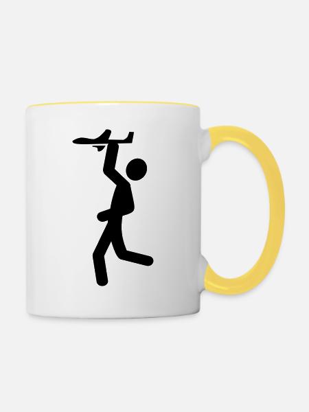 Loslassen - Tasse zweifarbig - Weiß/Gelb