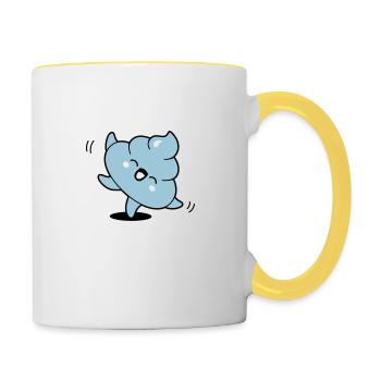 Kack kawaii - Tasse zweifarbig - Weiß/Gelb - Rechts