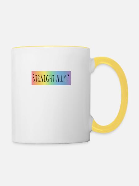 Straight Ally <3 - Tasse zweifarbig - Weiß/Gelb