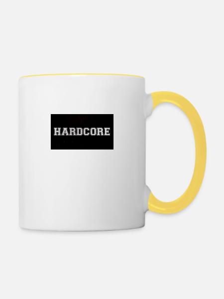 Hardcore logo - Tasse zweifarbig - Weiß/Gelb