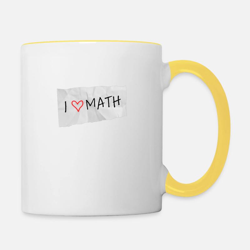 I love math - Contrasting Mug - white/yellow
