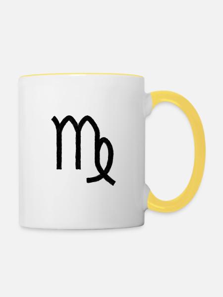 VIRGO-SYMBOL IN ÖL - Tasse zweifarbig - Weiß/Gelb