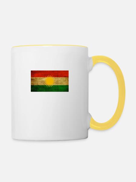 Kurdistan - Tasse zweifarbig - Weiß/Gelb