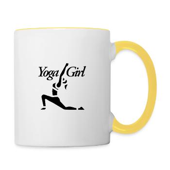 Yoga Girl - Tasse zweifarbig - Weiß/Gelb - Rechts