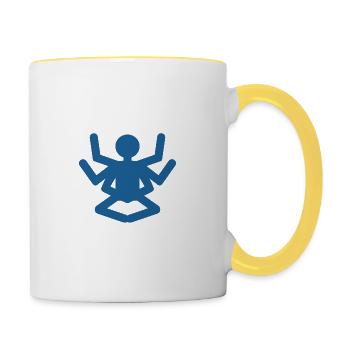 sillouette religieuse - Mug contrasté - blanc/jaune - Droite