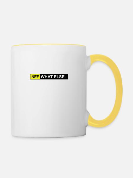 .NEF what else - Tasse zweifarbig - Weiß/Gelb