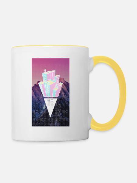 Ästhetik - Tasse zweifarbig - Weiß/Gelb