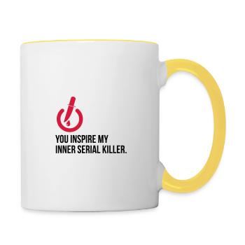 Vous inspirez le tueur en série en moi! - Mug contrasté - blanc/jaune - Droite