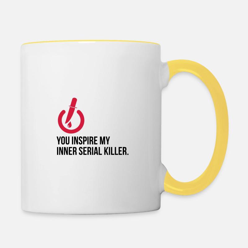 Vous inspirez le tueur en série en moi! - Mug contrasté - blanc/jaune