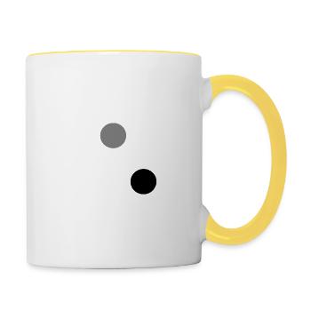 Trio sphères blanc gris noir - Mug contrasté - blanc/jaune - Droite