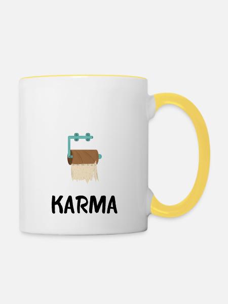 KARMA - Tasse zweifarbig - Weiß/Gelb