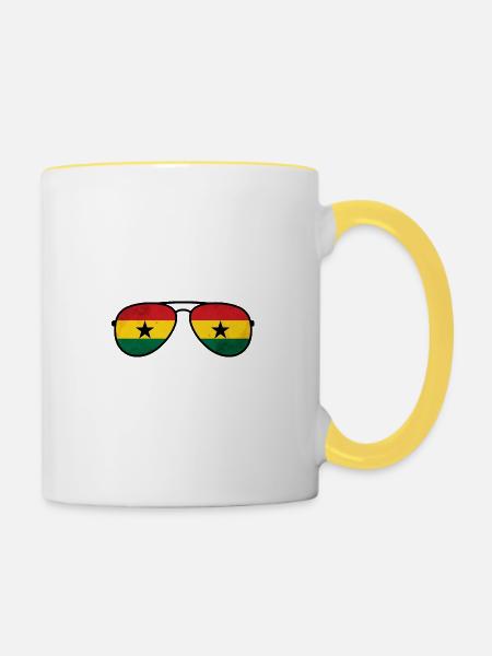 Ghana Afrika - Tasse zweifarbig - Weiß/Gelb