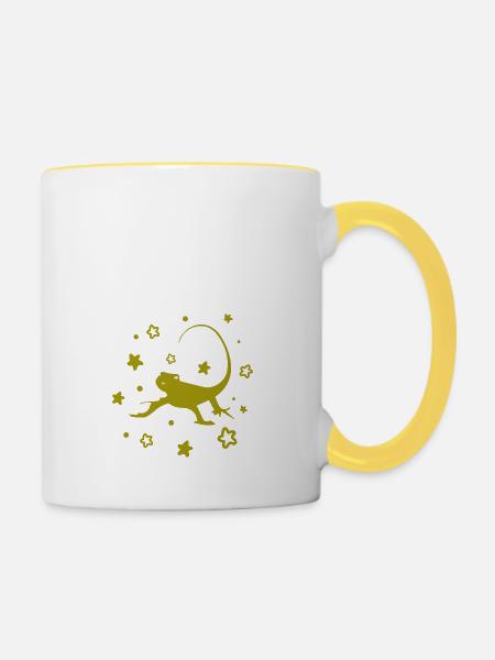 Salamander - Amphibie Tier - Tasse zweifarbig - Weiß/Gelb