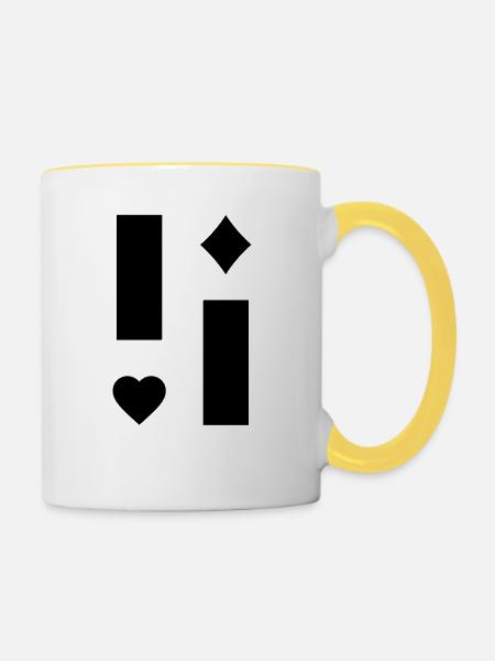 Schlichtes Design - Tasse zweifarbig - Weiß/Gelb