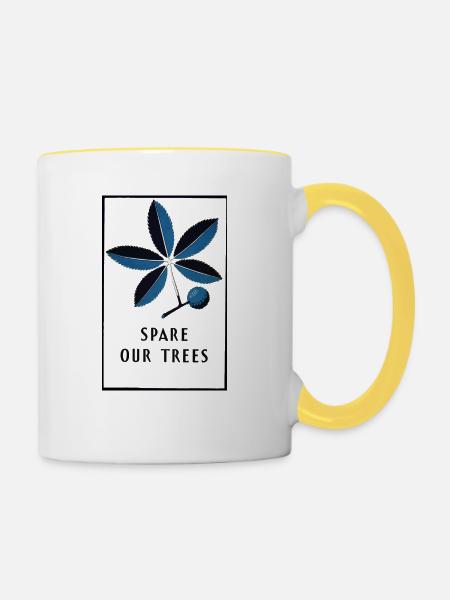 Blaue Natur - Tasse zweifarbig - Weiß/Gelb