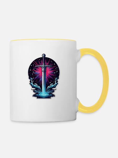 Galaxy Sword - Tasse zweifarbig - Weiß/Gelb