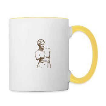 Statue Has Deep Thoughts - Contrasting Mug - white/yellow - Right