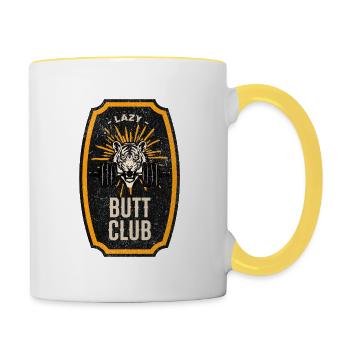 Lazy Butt Club - Contrasting Mug - white/yellow - Right