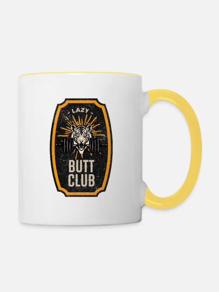 Lazy Butt Club - Tasse zweifarbig - Weiß/Gelb