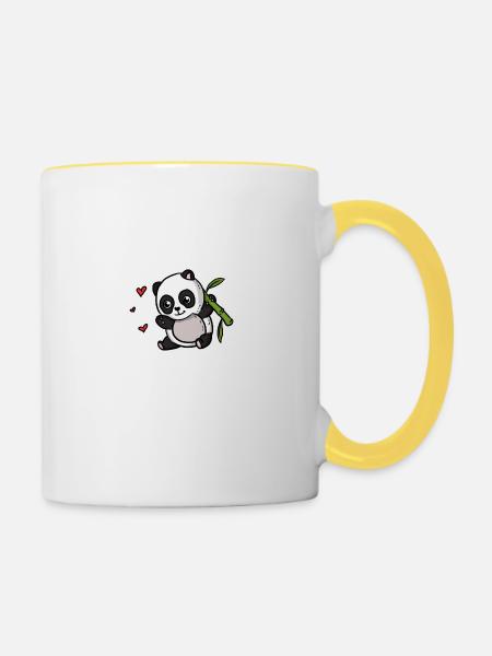 Just A Girl Who Loves Pandas Pandabär Panda Kostüm - Tasse zweifarbig - Weiß/Gelb
