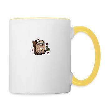 Just A Girl Who Loves Sloths Cute Sloth Costume - Contrasting Mug - white/yellow - Right