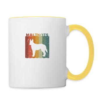 Retro Malinois Dog Dog Lover Gift Idea - Contrasting Mug - white/yellow - Right