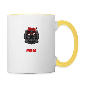 Chien portugais chien cadeau maman - Mug contrasté - blanc/jaune - Droite