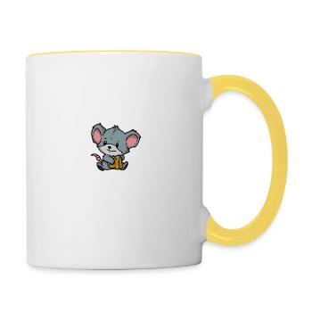 Cute Little Mouse Rat Animal Gift Idea - Contrasting Mug - white/yellow - Right